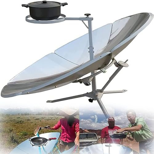 Cuisinière solaire à concentration parabolique portable Four solaire Four extérieur 165 cm de diamètre de cuisinière solaire Four à concentration solaire parabolique 2000 W pour le camping e