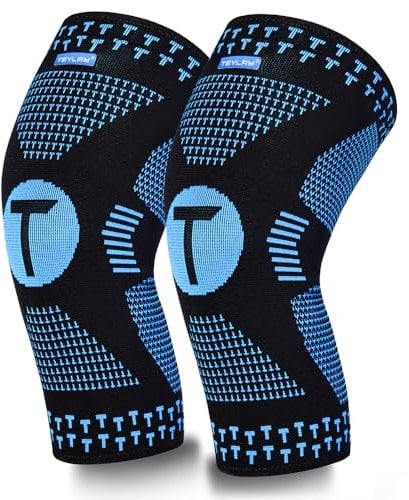 Teylam Kniebandage für Männer/Damen 2er set, Medizinisches knieschoner für Meniskusriss, Arthritis, ACL, Kompression bandage knie für Basketball, Yoga, Laufen, Rechts & links Bein tragbar