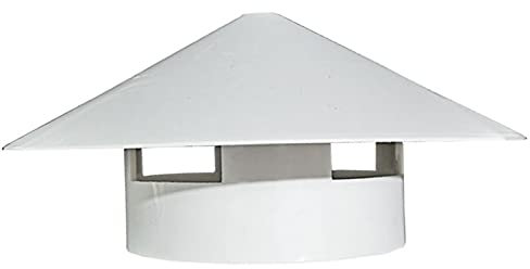 IBOWZ Sombrerete Chimenea Tapa de Lluvia para Chimenea, Tapa Transpirable de PVC, Tapa de Lluvia de plástico, Tapa de ventilación, Tapa de tubería, 4,3 Pulgadas