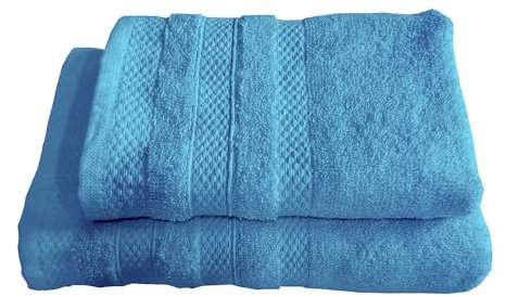 RE SOLE - Set Asciugamani Puro Cotone 1+1 Set Asciugamani Viso e Bidet - Coppia Asciugamani Bagno 500 gr/mq con Ospite | 50x100cm + 40x60cm Ottanio