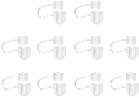 sourcing map 10Pcs Straw Cover Cap, Transparent Silicone Straw Tips Cover Fits 8mm/0.31 Drinking Straws, Reusable Dust-Proof Straw Tips