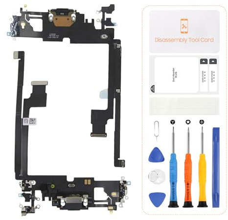 SRJTEK Connettore dock USB di ricambio per iPhone 12 Pro Max Porta di ricarica per iPhone 12 Pro Max Porta cuffie A2411 Microfono/Jack audio/Kit di riparazione antenna