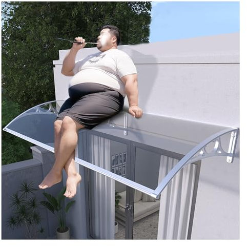 Vordach for haustür，vordach haustür ，Pultbogenvordach ，haustür vordach，überdachung，mit UV-Schutz，aus Aluminium，Transparentes Polycarbonat ，60/80/100/120/150 cm Breite (Size : 120x200cm/47x79in)