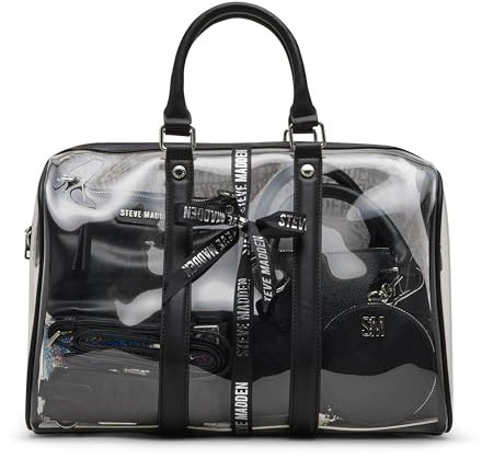 Steve Madden Damen Clear Satchel Warren Geschenkset, Schwarz, transparent