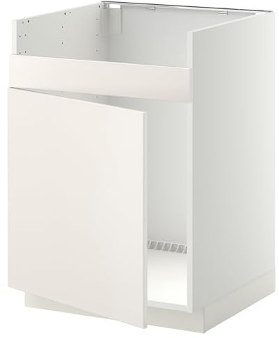 METOD Base cab f HAVSEN - Fregadero de un solo cuenco, 60 x 60 cm, blanco/blanco