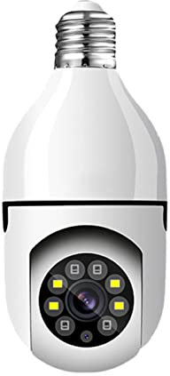 SunshineFace Light Bulb Camera, Wireless Wifi Security Camera 360 Degree Light Bulb Camera with Microphone and Speaker Light Bulb Security Camera for Indoor Outdoor