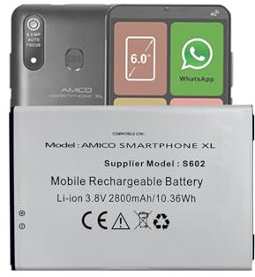 MUKUZI Batteria compatibile con Brondi Amico Smartphone XL Mobile Phone (ricambio per S602)