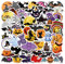 50 Stück Halloween-Aufkleber, wasserfeste Vinyl-Halloween-Partyzubehör für Laptop, Wasserflasche, Scrapbooking, lustige Cartoon-Kürbis-Themenaufkleber-B
