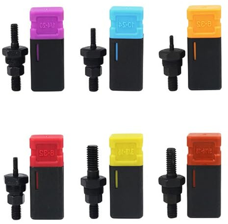 Rivet Nut Gun Mandrel and Nose Piece Riveter Tip Spare Part Imperial 6-32 10-24 1/4-20 5/16-18 3/8-16 8-32 for Hand Nut Rivet (6 Pcs)
