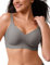 CLOSEMATE Bras for Women V Neck Comfort T-Shirt Bralette for Women Wireless No Underwire with Extra Bra Extender 32 34 36 38 40 42(Grey, Size XL)