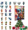 Drachen Adventskalender 2024, 24 Tage Weihnachts Countdown Kalender Mit 24 Stück Niedlichen 2D Acryl Dinosaurier Christbaumschmuck, Überraschendes für Jun-gen und Mädchen
