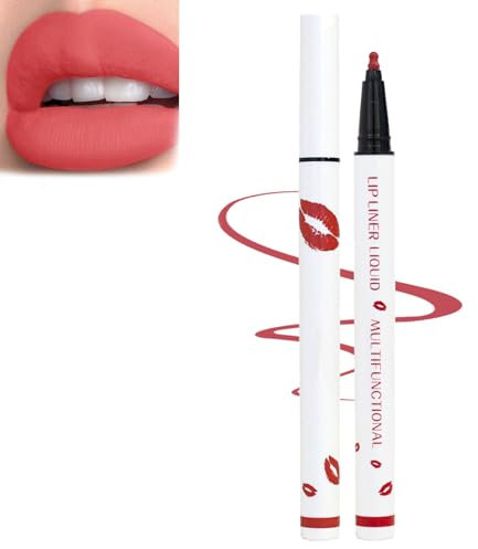 TKNIBEEN Longwear Liquid Lip Liner, Matte Lip Stain Marker, 2-in-1 Waterproof Lipstick Lip Liner, Lip Stain Marker, Liquid Lip Liner Pen (Style4, .)