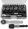 Gasea 28 in 1 Ratchet Set, 1/4 Right Angle Screwdriver Mini Socket Set, 72 Tooth Small Ratchet Wrench Offset Ratchet Screwdriver, 1/4 Sockets and Torx Slotted Hex Phillips Bits Repair Tool Kit