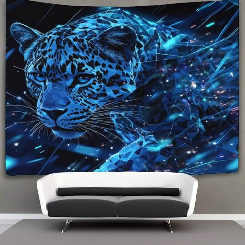 ZbOLi Afrikanische Leopardenillustration Wandteppich Wandtuch Wandbehang Tapestry Tapisserie Wanddekoration Digitale Matrix Wandkunst Wandtücher 70cmx100cm