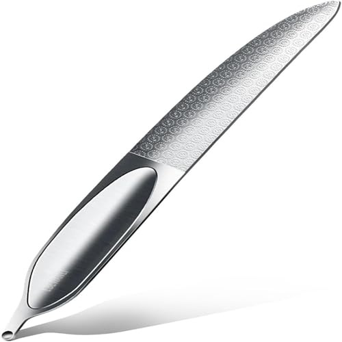 Toenail File for Thick Toenails, 4.9-Inch Double Sided Stainless Steels Metal Nail File, Professional Toe Nail Files for Thick Nails, Heavy Duty Nail Files for Men, Women, Seniors