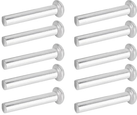 10 Pcs Rivet Countersunk Fasteners Solid Rivets Solid Round Head Aluminum Rivets Silver Tone Aluminum Rivets for Gardening Garden Fork Handle Replacement