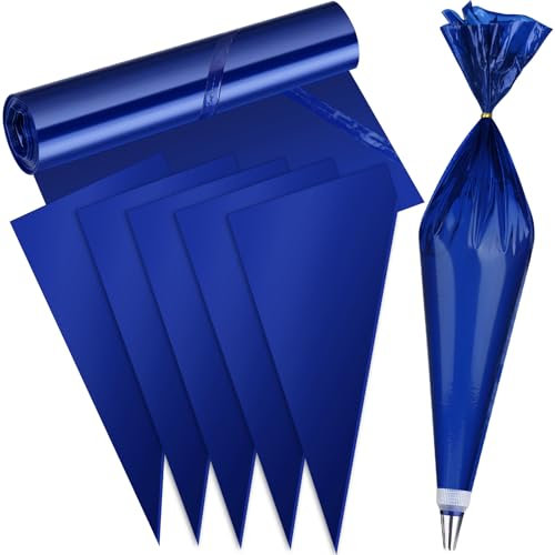 BOUBONI 32 Pcs 21 Blue Disposable Piping Bags for Cookies Muffins Brownies