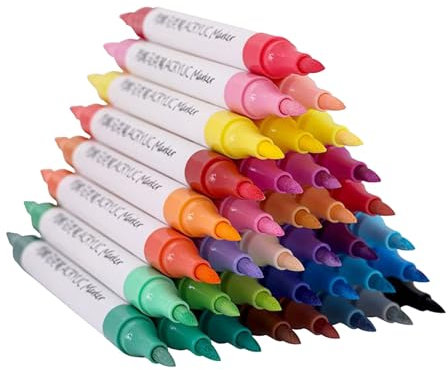 Acrylic Paint Pens, Acrylic Marker Pens Set, Quick Dry Water-Based Paint Pens, Fine Tip Lacquer Pens for Stones, Canvas, Glasswood, , Permanent Markers for Art Projects, Drawing