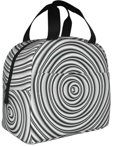 YANYU Optischer Spin-Illusions-Druck, praktisch, passend für alle Geschlechter, isolierte Lunchtasche, hält Lebensmittel frisch
