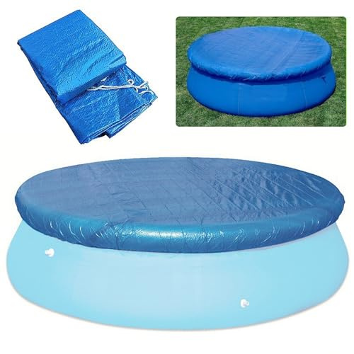 Poolabdeckung Rund, Swimming Pool Abdeckplane, Swimming Pool Abdeckplane Plane Schutzplane Winddicht Regenfest Staubdicht für Fast Set Pool(BLUE,280cm)