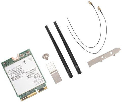 SENECESLI BE200NGW Network Card, Stable Fast Maximum 5800 Mbit/s Ngff M.2 WiFi 7 Card 2.4/5/6G for Laptop (WiFi 7 Card with Antenna and Bracket)