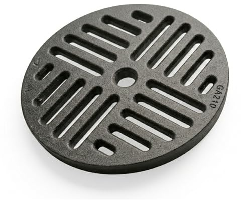 Runder Aschegitter aus Gusseisen, universeller Ersatz für Holzöfen, Kamine und Öfen, Dicke 1 cm, optimierte Belüftung (Ø21,0 cm)