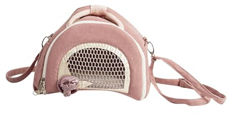 Kisangel Pet Tasche Tragbar für Kleine Haustiere zum Reisen mit Hamster oder Meerschweinchen Atmungsaktiv und Bequemer Sitz für Wochenendausflüge und Outdoor Aktivitäten
