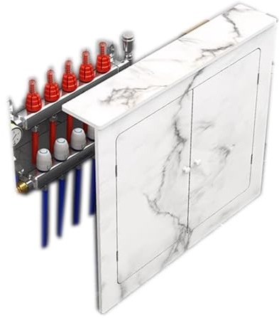 Moderne Heizkörperverkleidung Weiß, Dekorative Heizkörper Abdeckung für Das Wohnzimmer mit 2 Türen, 3 Paneelen(50x80x15cm/20x31.5x6in)