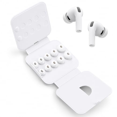 5 Paar Ersatz Ohrstöpsel Silikontips für Airpods Pro 3 mit Loch zur Geräuschreduzierung, Anti Rutsch Soft Silikon Airpods pro Ersatz-ohreinsätze (Verschiedene Größen，XS/S/M/L/XL)