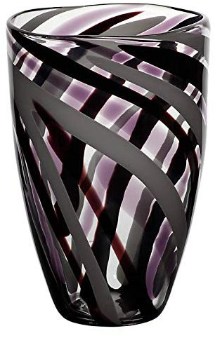 CRISTALICA Glasvase Blumenvase große Sträuße Flame Höhe 28cm Glas violett