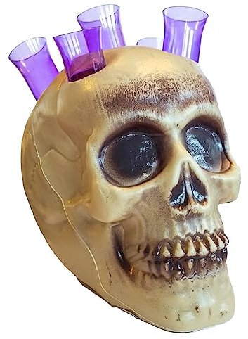 Horror-Shop Shot in The Head Totenkopf Schnapsglas Reagenzglashalter