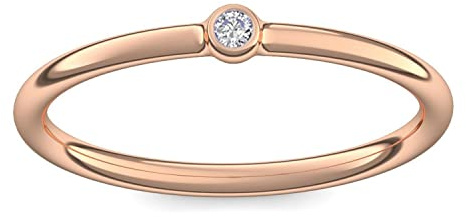 Rosegold Ring Verlobungsringe Rosegold (Silber 925 hochwertig vergoldet) von AMOONIC mit Zirkonia Stein +LUXUSETUI! Rosegoldring Ring Zirkonia Geschenk Ringe Verlobung KA11VGRSZIFA56