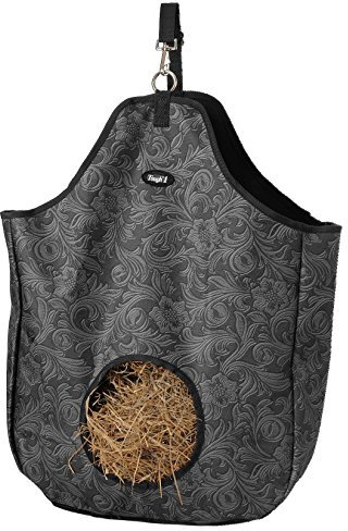 Tough 1 Nylon Hay Tote Bag in Prints, Tooled Leather Black