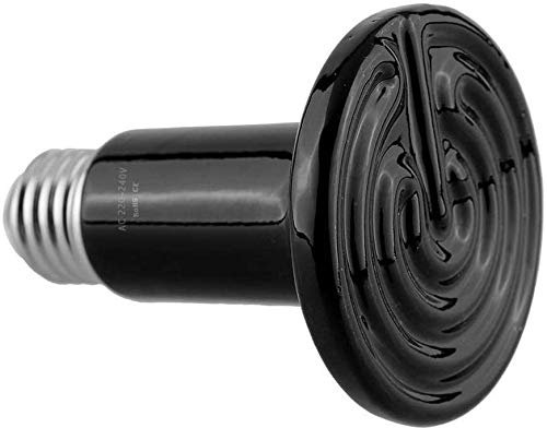 VANSUKY 25W AC220V Far lámpara lámparas de Infrarrojos calefacción luz Aislamiento cerámico, Tortuga Calentador Reptil Mascota/Serpiente/Gato/Perro/Calor reproducción (25W)