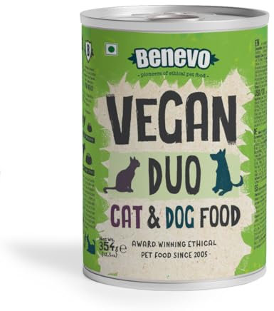 Benevo veganes Hundefutter nass (12 x 354g), Hypoallergen, weizenfrei, GVO-frei, Nassfutter für alle Rassen mit essentiellen Fettsäuren, Taurin, L-Carnitin, von PETA und Vegan Society UK genehmigt