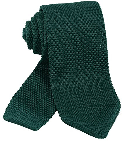 Alizeal Strick Krawatte für Männer, solide schlanke lässige gestrickte Krawatten, dunkelgrün (Größe: One Size)