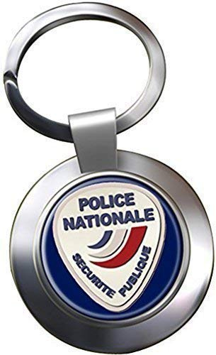 UK Giftshop Police Nationale Chrome Porte Clé
