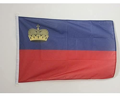 AZ FLAG Bootsflagge Liechtenstein 45x30 cm Mesh-Polyester Kunststoffringe | Für außen und Boote Liechtensteinische Bootsflagge wetterfest mit doppelten Nähten und verstärkten Kanten