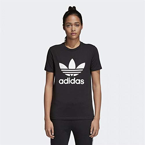 adidas Damen Trefoil Tee T-Shirt, Schwarz (Black/White), D36