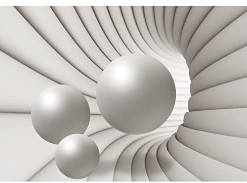 Runa Art Papier peint intissé 396 x 280 cm 3D Abstrakt | Toison Décoration Murale Salon Chambre á Coucherr | Fabrication Allemande | Weiss 9172012c