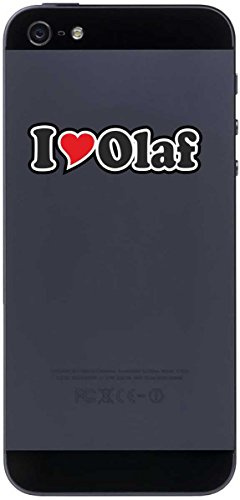 Aufkleber Decal Handyaufkleber Handyskin 50 mm Ich Liebe - I Love Olaf - Smartphone Telefon Handy - Sticker mit Namen vom Mann Frau Kind