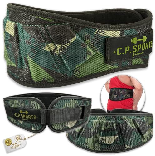 C.P.Sports Gewichthebergürtel – Fitness-Gürtel für Bodybuilding, Krafttraining, Gewichtheben | Trainingsgürtel für Damen & Herren aus robustem Nylon | Profi Ultra Leicht Gürtel für das Gym