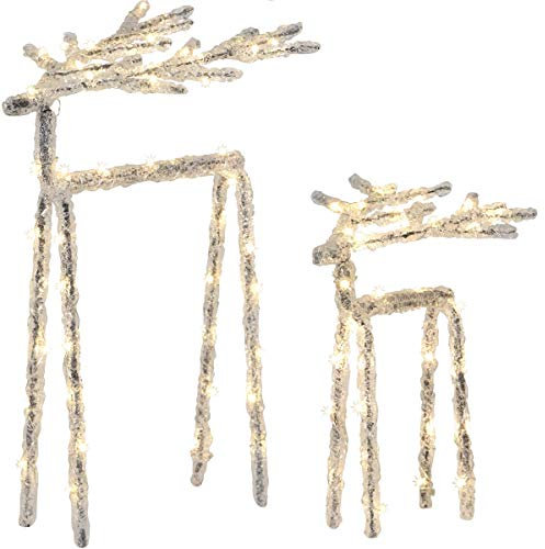 NETPROSHOP LED Rentier Leuchtfigur ca.20,5x30cm oder 20x22cm groß, Batteriebetrieb, Auswahl, Auswahl:Typ 1