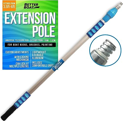 Better Boat Telescoping Pole Extendable Pole Deck Brush 3/4 Universal End Paint Roller Mop Cleaning Handle Extension Rod