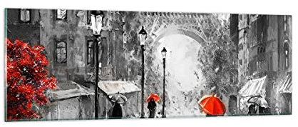 Bilder auf Glas 90x30cm Wandbild Glasdruck Architektur Schwarz-Weiß - 3942