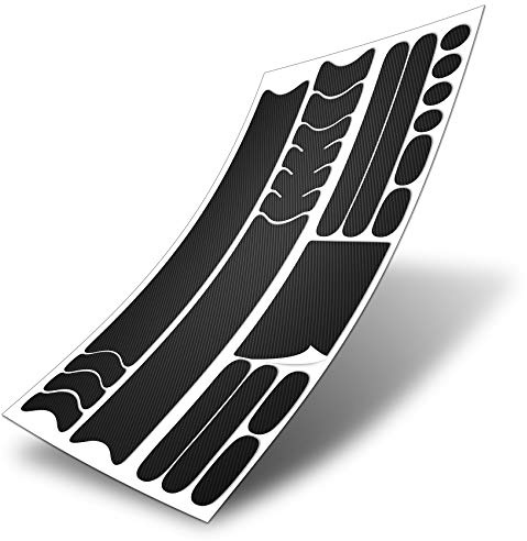 AlphaShield - Set di 21 pellicole protettive trasparenti per la verniciatura della bicicletta, per telaio della bicicletta, K043 (carbonio nero 140µm)