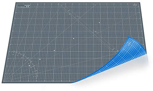 Schneidematte, Schneidunterlage A1 (60x90cm), selbstheilend beidseitig mit Raster (Grau/Blau)