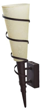 Lindby Glas Wandlampe rostfarben, Wandleuchte innen Wandfackel Uplight Effekt Wandbeleuchtung Wohnzimmer Esszimmer Flur 1x E14 ohne Leuchtmittel