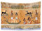 YONGFOTO 100x70cm Alt Ägypten Wandteppich, Ägyptische Götter Pharaonen Wandteppiche Schwarze Farbe Hund Vögel Boot Hieroglyphische Schnitzereien Mythologie Wandteppich für Wohnzimmer Wohnheim Dekor