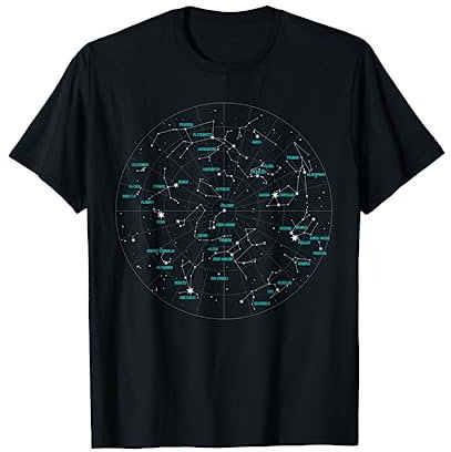Wissenschaft Astronomielehrer Geschenk Astronomie T-Shirt für Unisex, Schwarz, S, Sternen Motiv, Halbarm, Pullover, Klassische Passform, Polyester